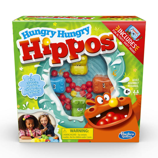 Hungry Hungry Hippos Family Classic Game, Board and Accessories