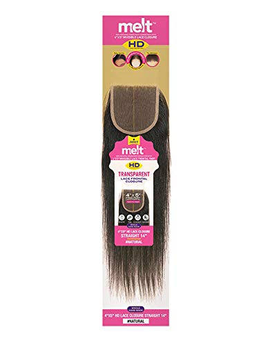 Janet Collection 100% Natural Virgin Remy HH 13x5 Melt HD Transparent Lace Frontal Closure Straight / 14