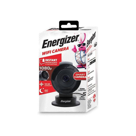 Energizer Smart Wi-Fi Black Security Camera, 1080p Full HD, USB, Indoor Use Cloud/Micro-SD Card Support, Size: One Size