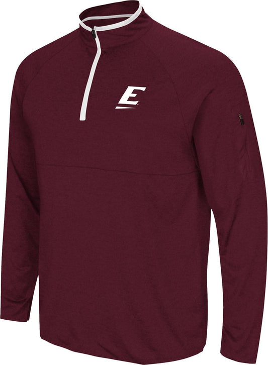 Colosseum Mens Eastern Kentucky Colonels Maroon Rival 1/4 Zip Jacket, Large, Red