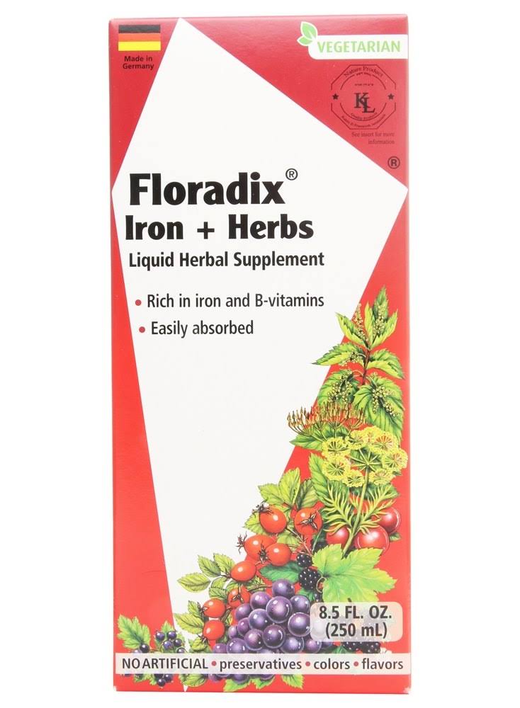 Flora - Floradix Iron + Herbs Liquid Extract (8.5 Fluid Ounces) - Iron