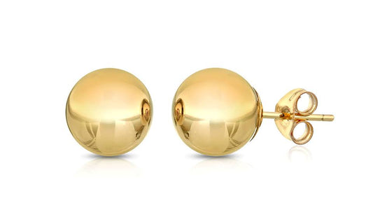 14K Gold Ball Stud Earrings (3-Pack)