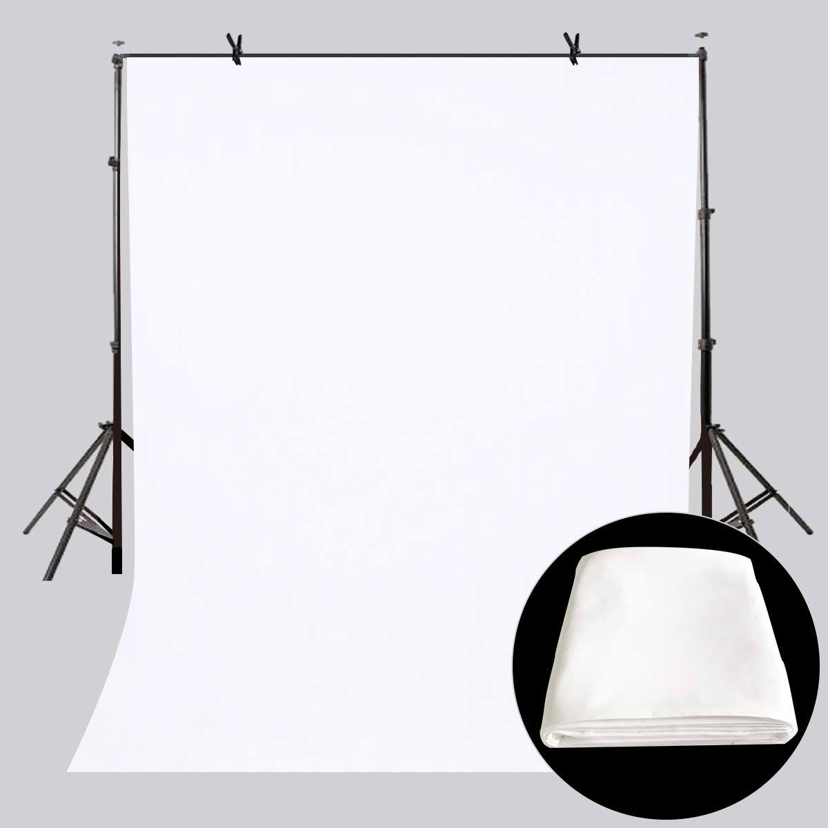 LYLYCTY 5x7ft [Backdrop] White Screen Key Soft Pure White Studio Photography Background ID Photo, Customized Props LY164