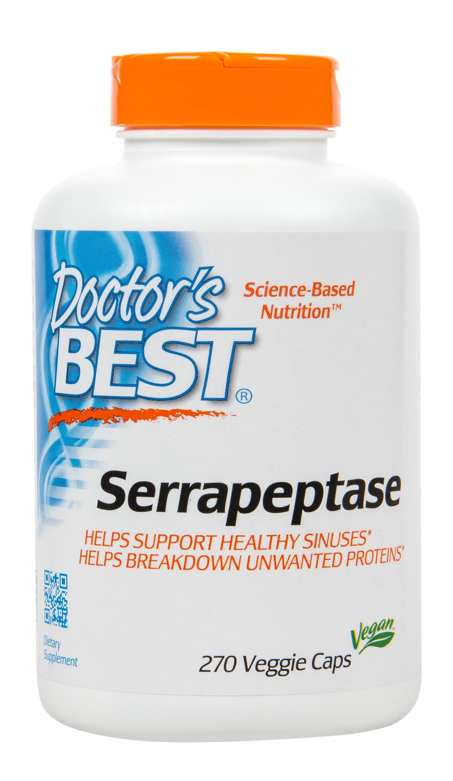 Doctors Best High Potency Serrapeptase, Veggie Caps - 270 count