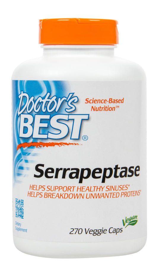 Doctors Best High Potency Serrapeptase, Veggie Caps - 270 count