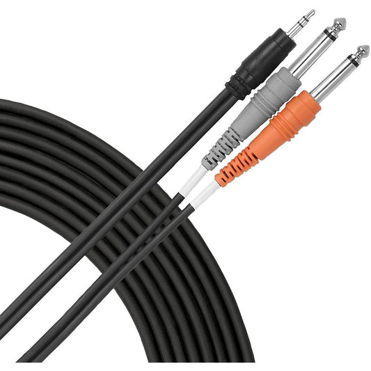 Livewire Essential Interconnect Y-Cable 3.5 mm TRS Male to 1/4 TS Male 3 ft. Black