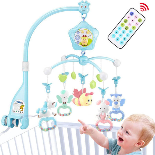 Caterbee Baby Crib Mobile for Pack and Play, Crib Mobiles for Boy with Lights and Music,Remote,Projector,Newborn Gift for Stroller Accessories.