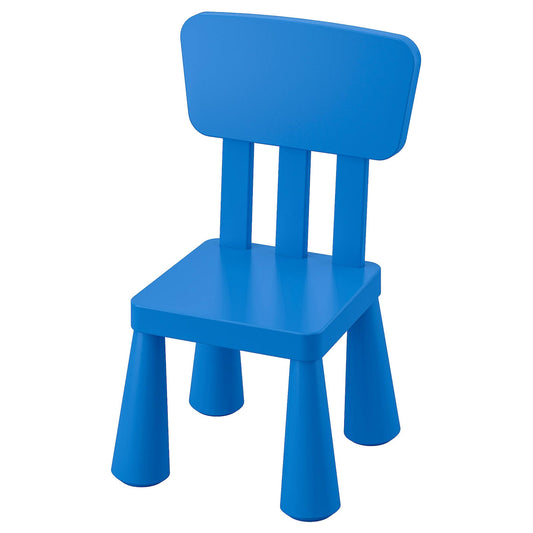 IKEA - MAMMUT Childrens chair, Indoor/outdoor/blue, Width: 15 3/8