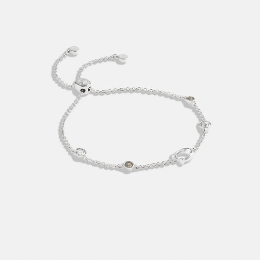 Coach Outlet Signature Crystal Slider Bracelet - Silver - One Size