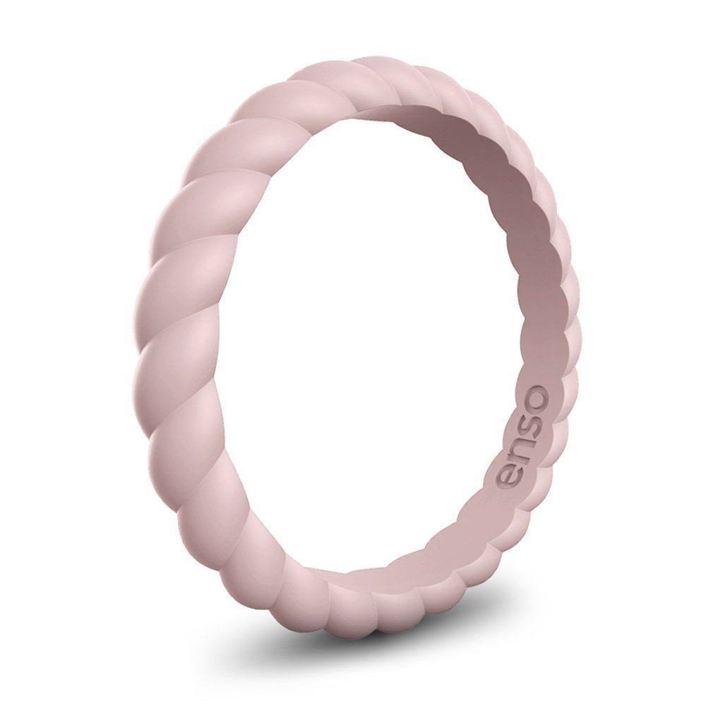 Enso Rings Braided Stackables Series Silicone Ring - Pink Sand - 5