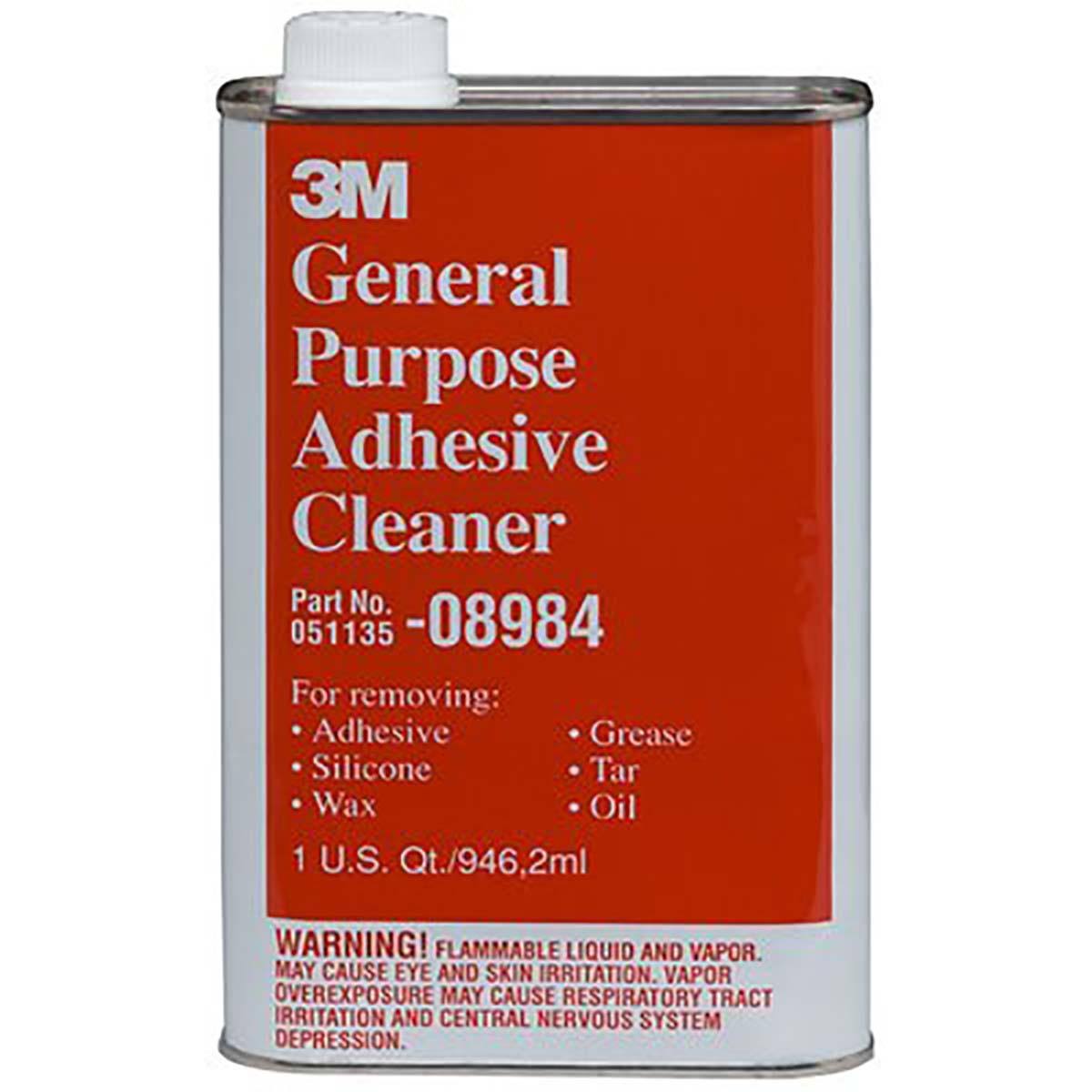 3M 08984 General Purpose Adhesive Remover & Cleaner, Quart, 6-Pack