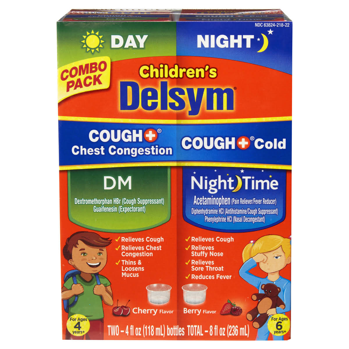 Delsym Childrens Liquid - Cough Plus Day Night 2 Pack Of 4 Ounce Bottles