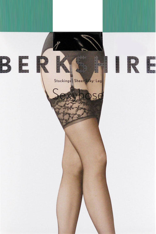 Berkshire Lace Top Stocking, Black (1361) A/B