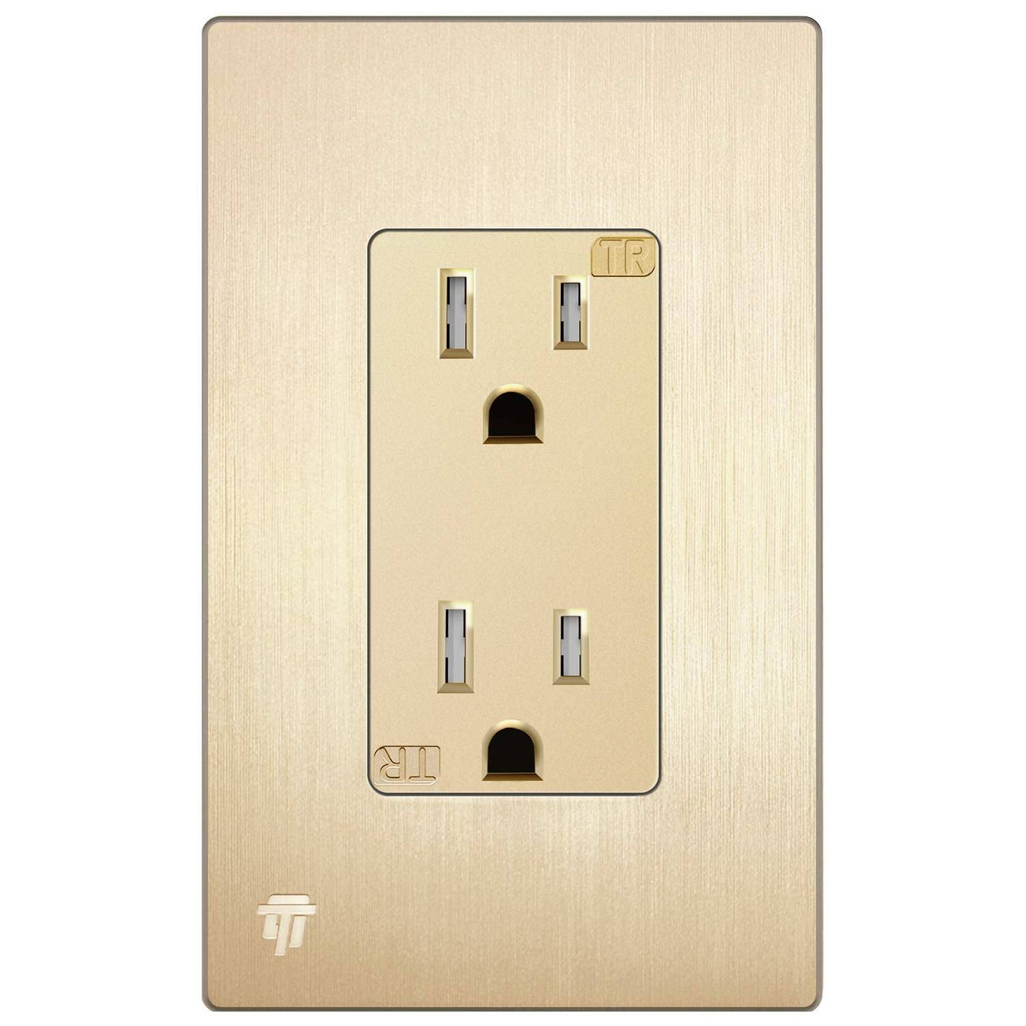 Enerlites Elite Series Decorator Receptacle Outlet Child Safe Tamper-Resistant, Self-Grounding, Residential Grade, 15A 125V, UL