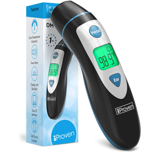 iProven Ear and Forehead Thermometer Dual Mode 1 Second Accurate Fever Thermometer for Adults, Kids, and Babies