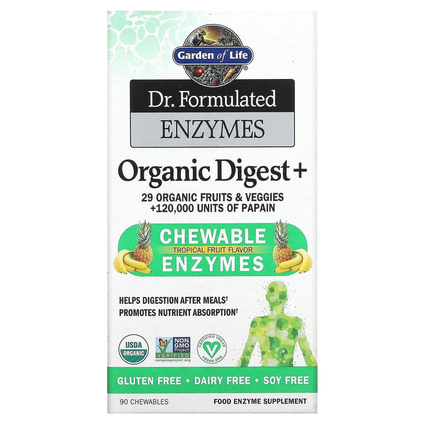 Garden of Life Dr. Formulated Enzymes Organic Digest + Chewables - 90 count