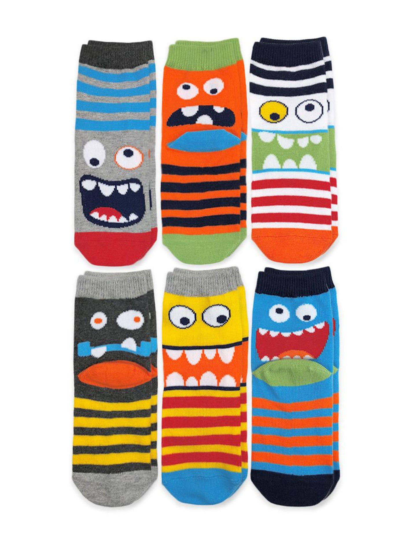 Jefferies Socks Boys Monster Pattern Crew Socks 6 Pair Pack