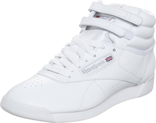 Reebok Freestyle Hi White/Silver Womens Shoes, Size: 10.5