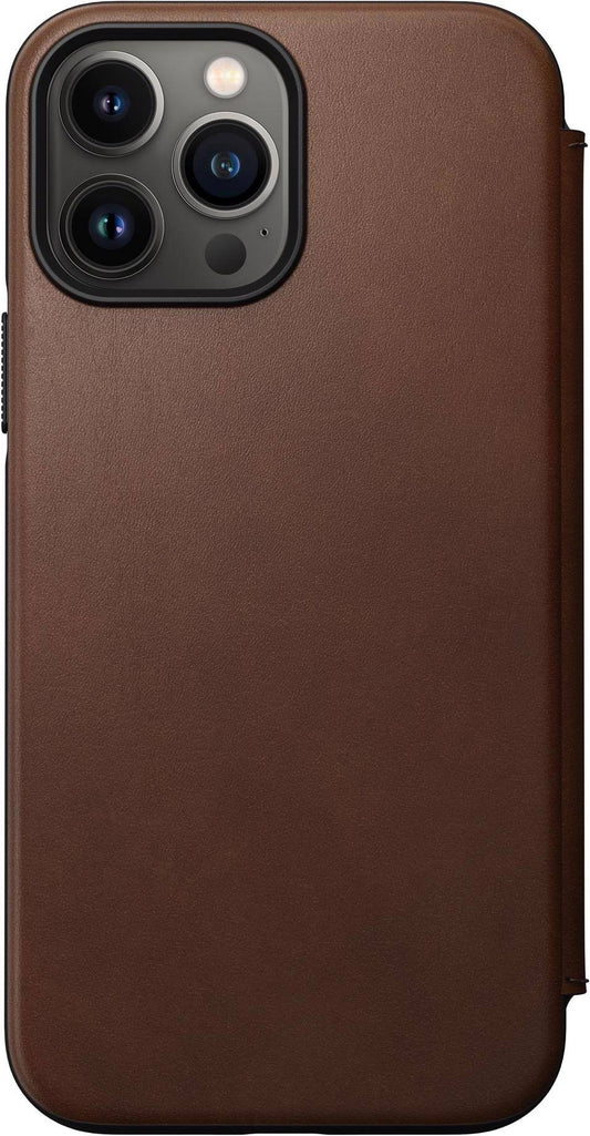 Nomad Modern Leather Folio - Rustic Brown, iPhone 13 Pro Max