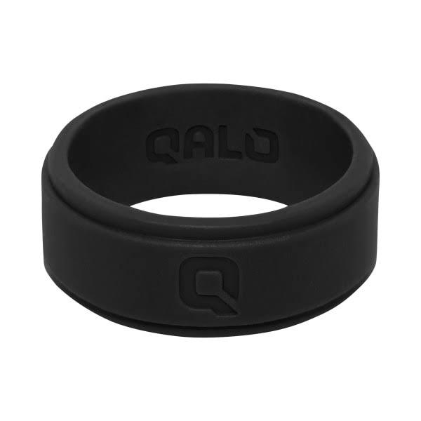 QALO Mens Step Edge Silicone Ring - Black 11