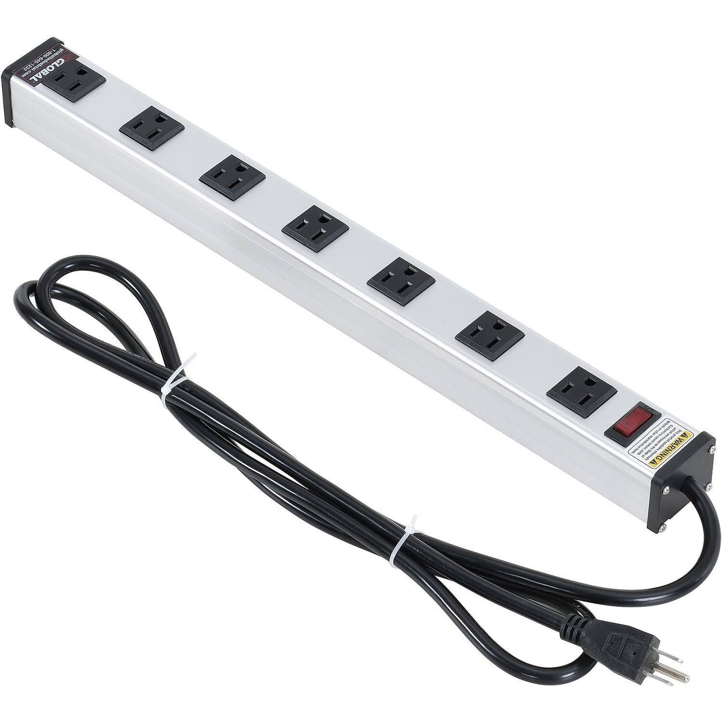 Global 19-in. 7 Outlet Aluminum Power Strip with 6-ft Cord ETL/cETL