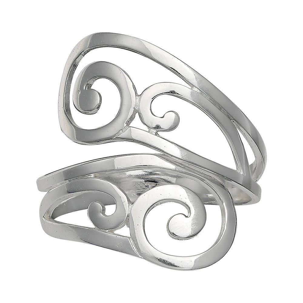 Primrose Sterling Silver Filigree Bypass Ring, Womens, Size: 9