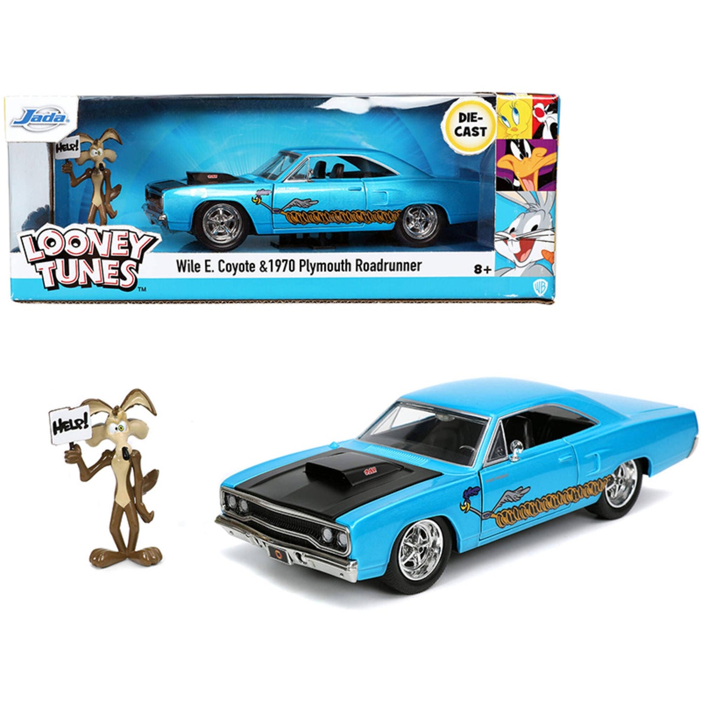 Looney Tunes 1970 Plymouth Roadrunner & Wile E. Coyote 1:24 Diecast