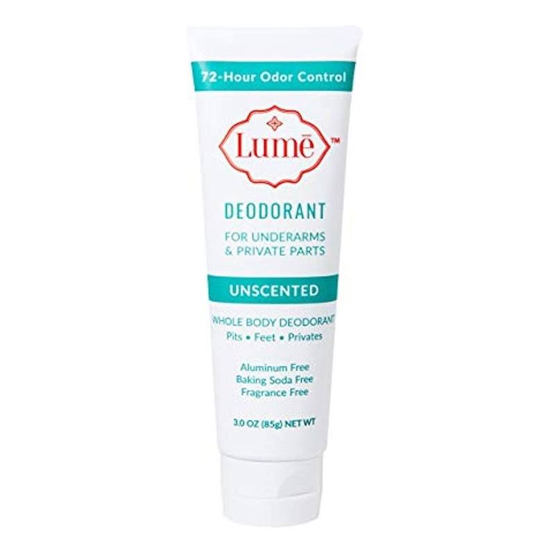 Lume Deodorant for Underarms & Private Parts 3oz Tube (Unscented)