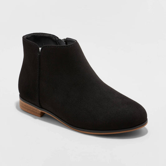 Girls Opal Zipper Booties - Cat & Jack Black Onyx 13