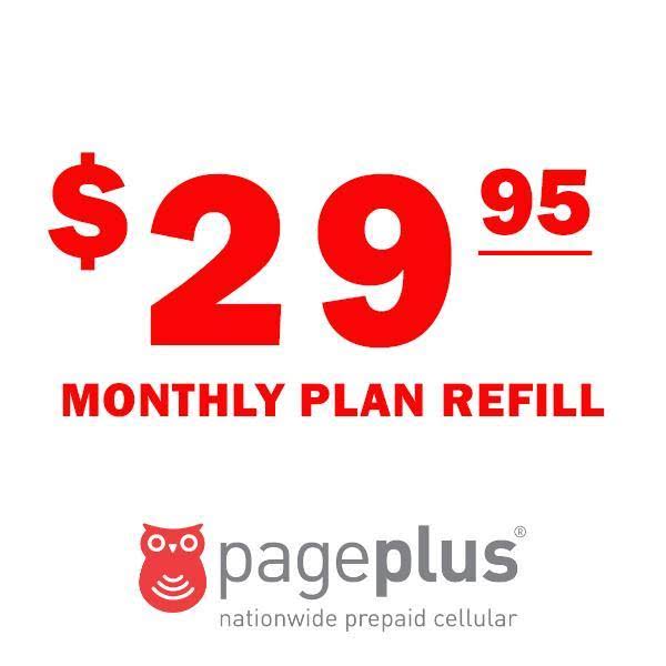 Page Plus Monthly Plan Refill $29.95 by PrePaid Phone Zone