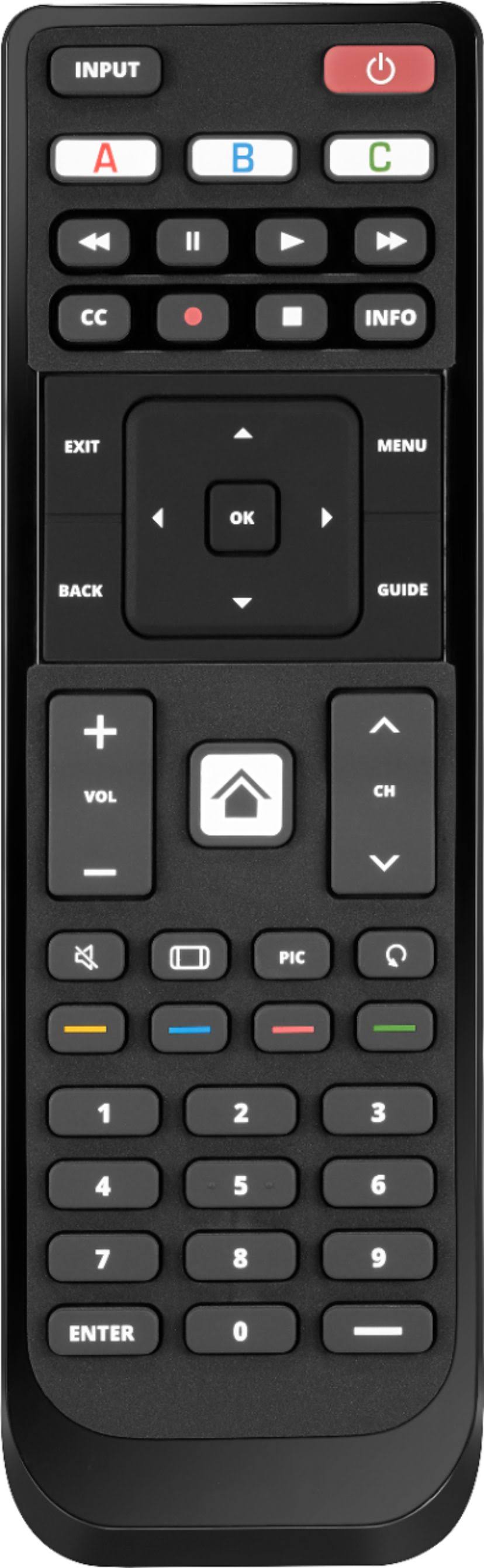 Insignia - Replacement Remote for Vizio TVs - Black