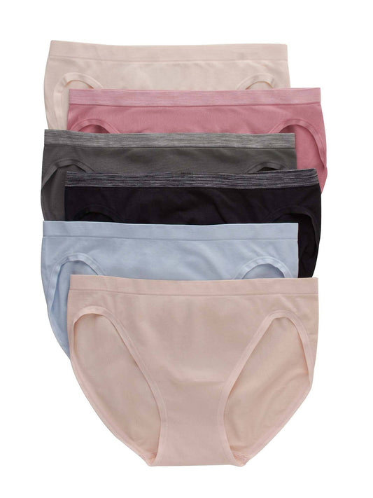 Hanes Womens Comfort Flex Fit Seamless Bikini Underwear, 6-Pack, Size: Medium