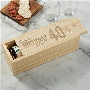 Bold Birthday Personalized Wood Wine Box