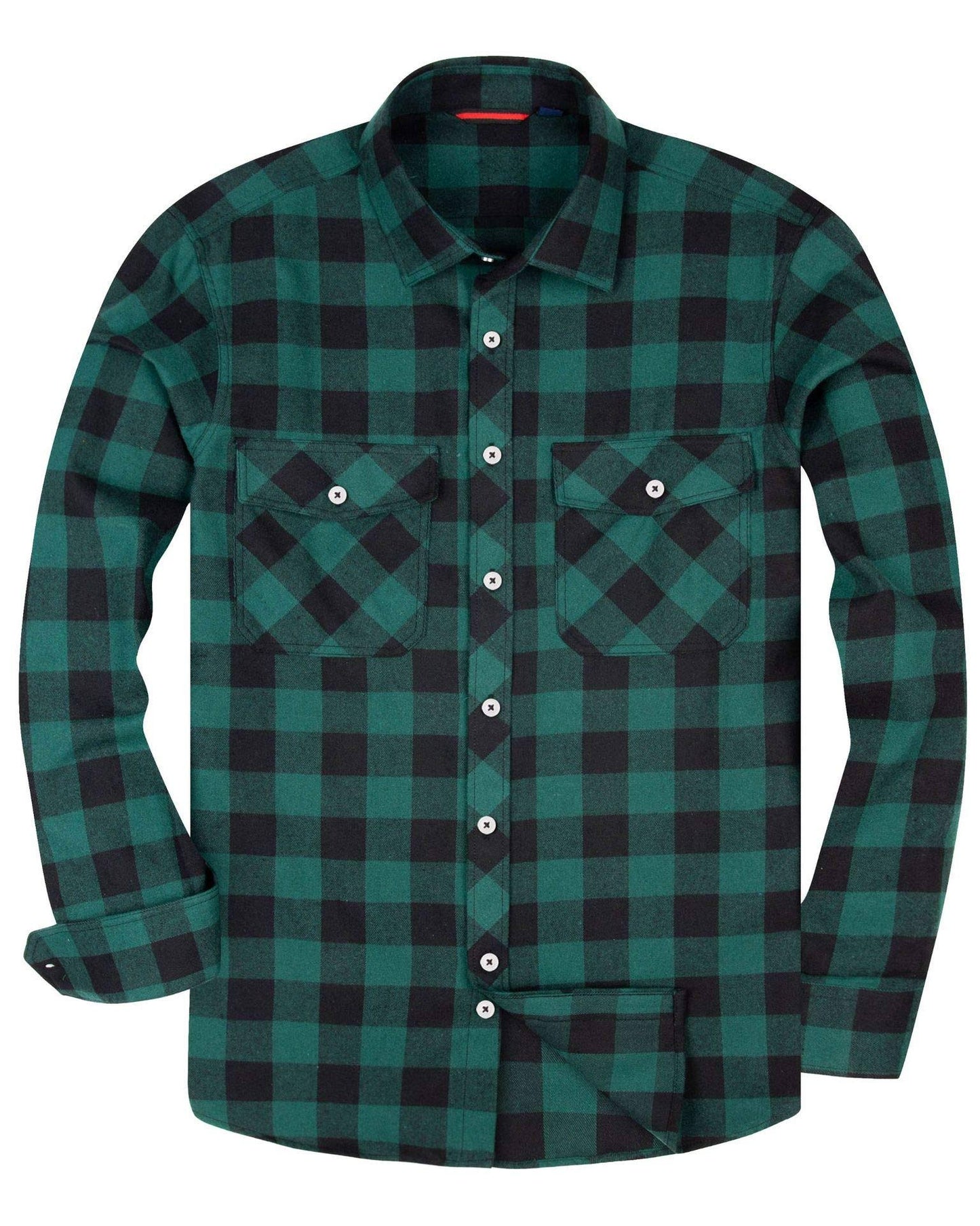 Alimens & Gentle Mens Button Down Regular Fit Long Sleeve Plaid Flannel Casual Shirts