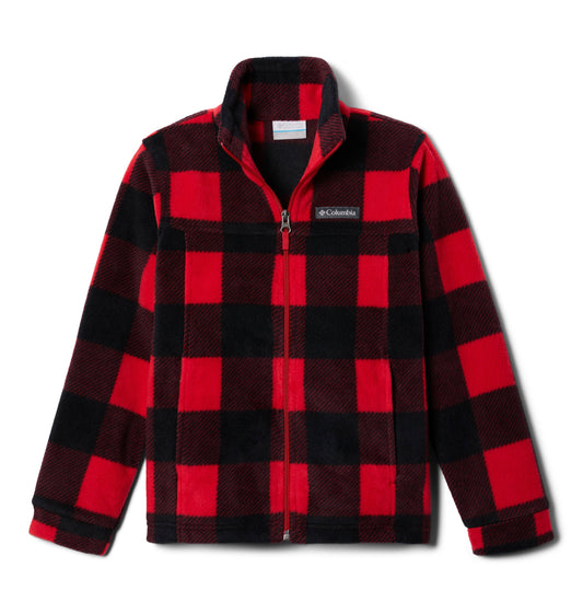 Columbia Zing III Fleece Jacket - Boys Mountain Red Check, L