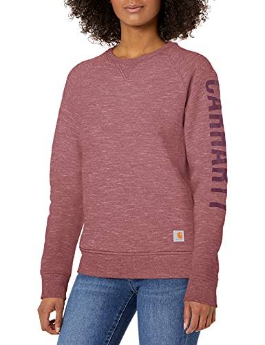 Carhartt Crewneck Midweight Graphic Sweatshirt, Womens Amethyst Smoke Space Dye