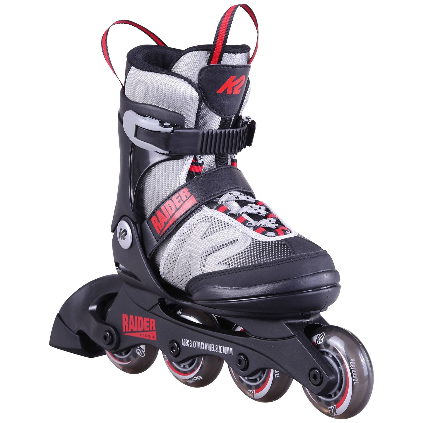 K2 Raider Youth Inline Skates - Gray/Red - Size 11-2