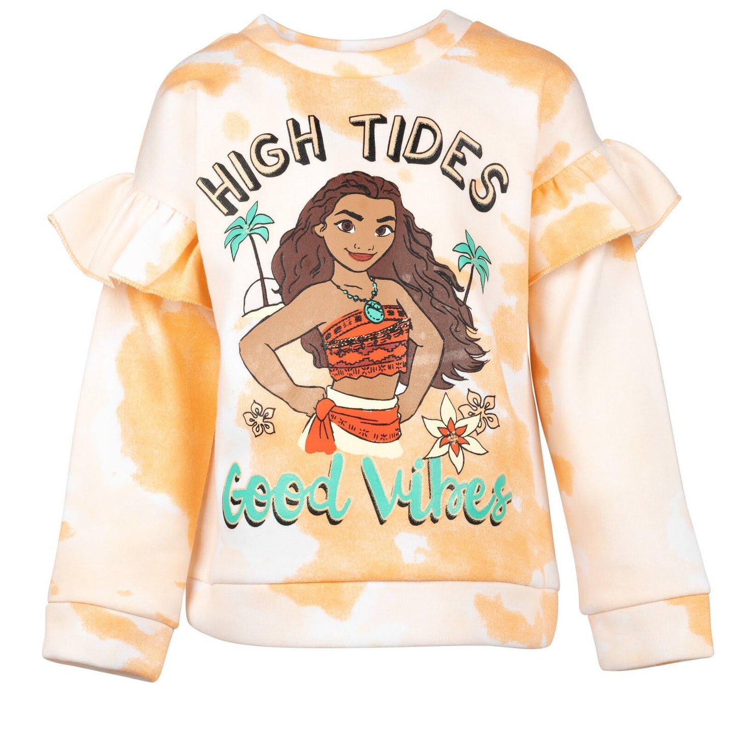 Disney Princess Moana Big Girls Fleece Sweatshirt Orange 10-12