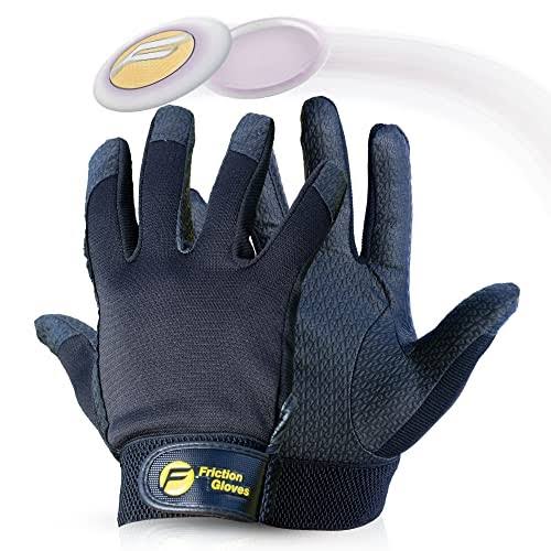 Friction Gloves - Ultimate Frisbee Gloves - Rubberized Palm & Fingers for Amazing Grip in All Conditions - Play Your Best in Any Weather