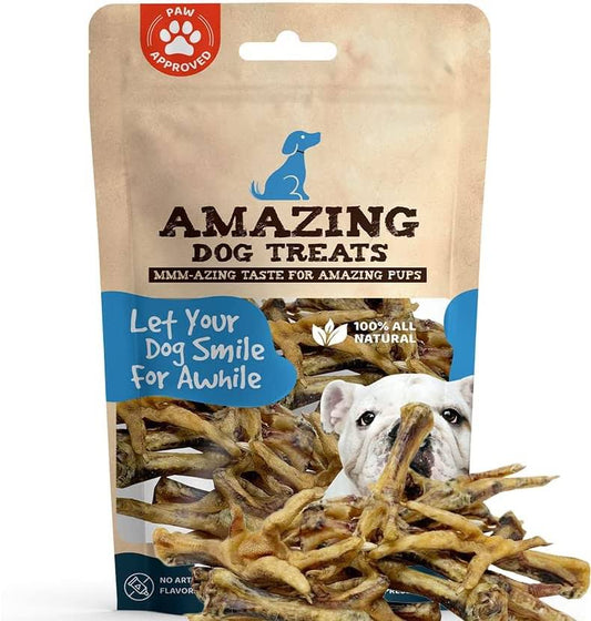 Amazing Dog Treats Chicken Feet - Grade A Chicken Feet - Made in USA 12 Count