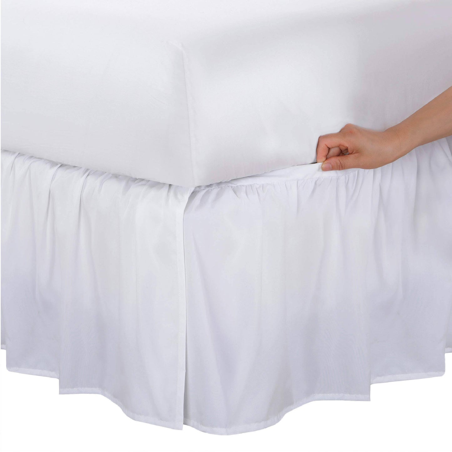 Magic Skirt Ruffled Twin Bed Skirt - White