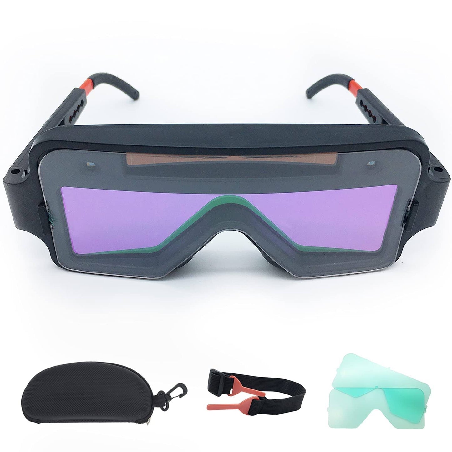 Welding Goggles Auto Darkening,Solar Auto Darkening Welding Glasses Over Glasses Mask Helmet, Welder Safety Eye Protection PC Glasses