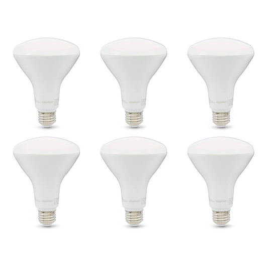 Amazon Basics 65W Equivalent, Soft White, Dimmable, 10,000 Hour Lifetime, BR30 LED Light Bulb , 6-Pack