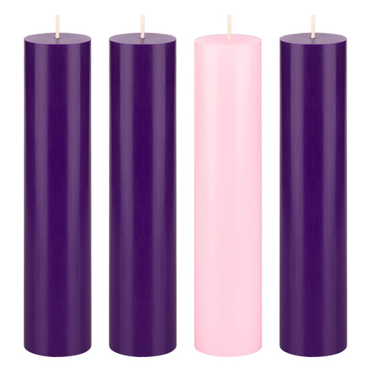 Mega Candles - 2 x 3 Advent Unscented Pillar Candle, Set of 4