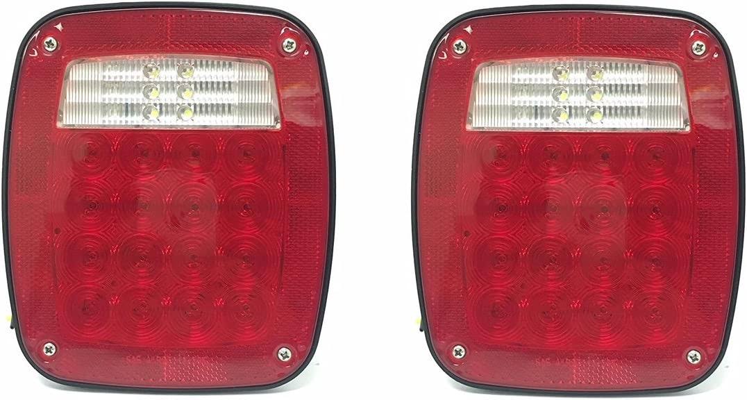 Maxxhaul 80685 Universal Square 12V Combination 38 LED Signal Tail Light - for Truck, Trailer, Boat, Jeep, SUV, RV, Vans, Flatbed,2 Pack