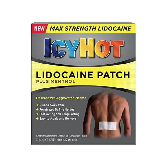 Icyhot Pain Relief Patch, Lidocaine, Max - 5 patches