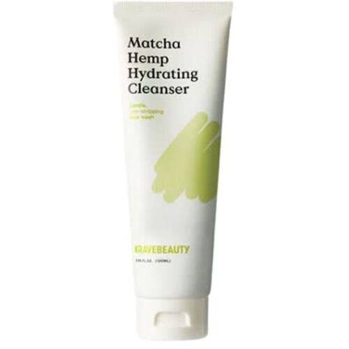 KraveBeauty Matcha Hemp Hydrating Cleanser - Daily Gentle Non-Stripping Face Wash Enriched with Matcha and Hemp Seed Oil, for All Skin Types, Vegan