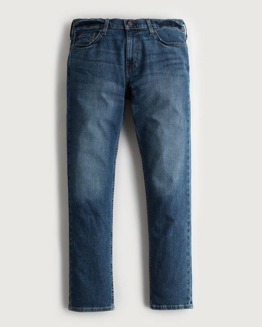 Mens Dark Wash Slim Straight Jeans