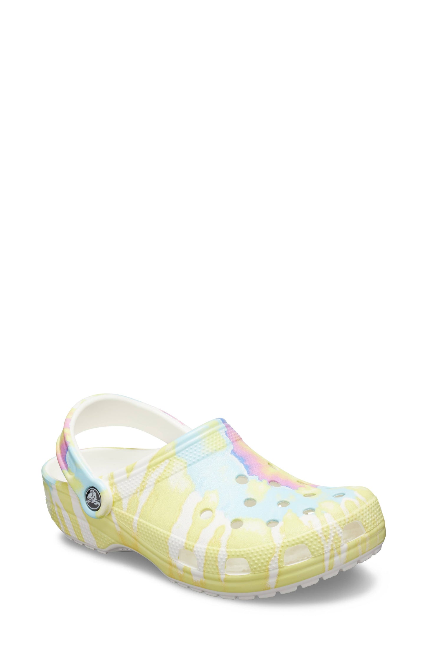 Crocs White / Multi Classic Tie-Dye Graphic Clog Shoes