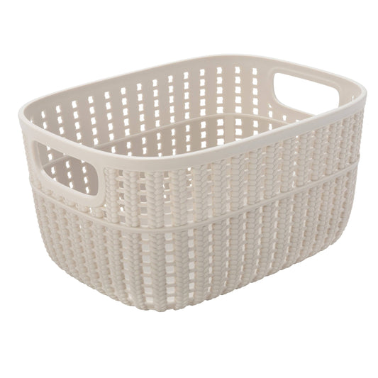 Simplify 2 Tone Decorative Medium Storage Basket in Grey